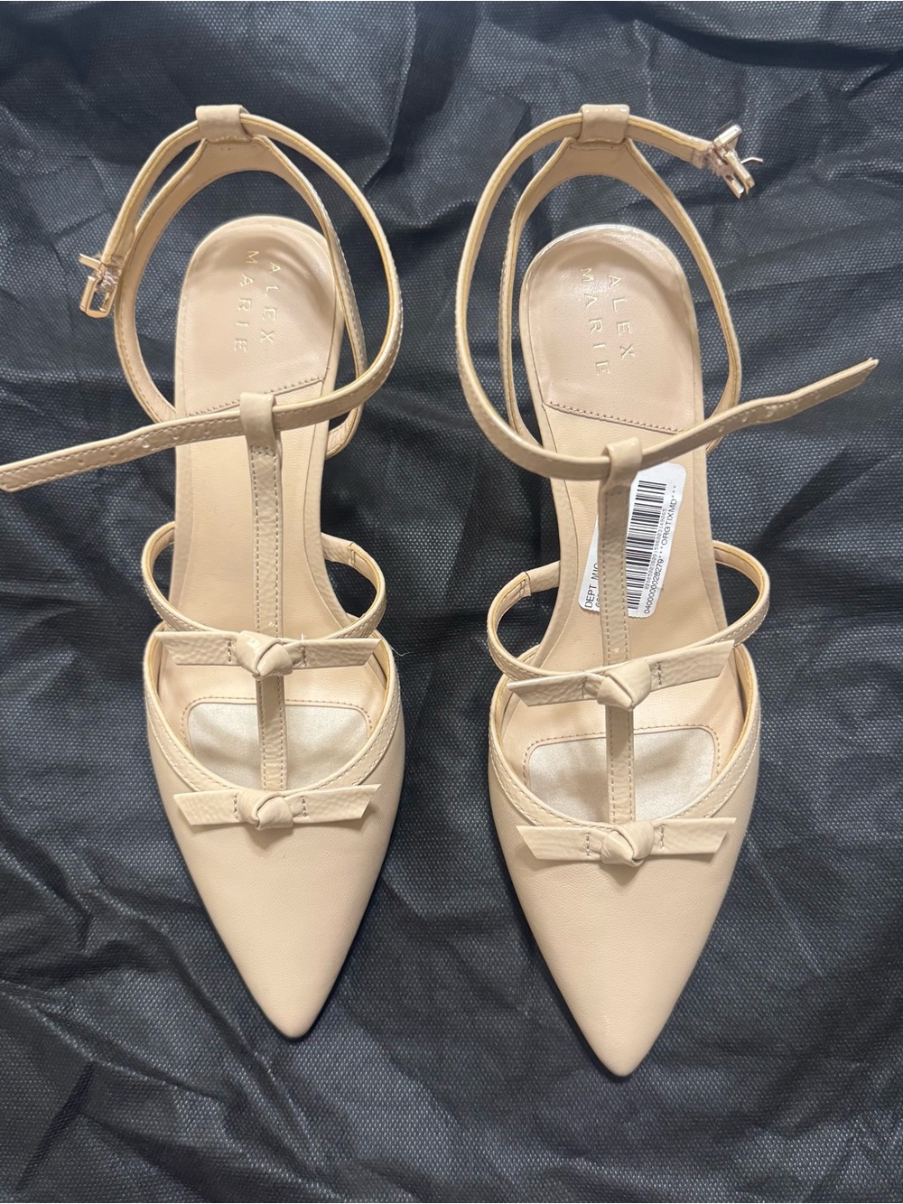 New Alex Marie Beige Heels with Bow Detail size 8